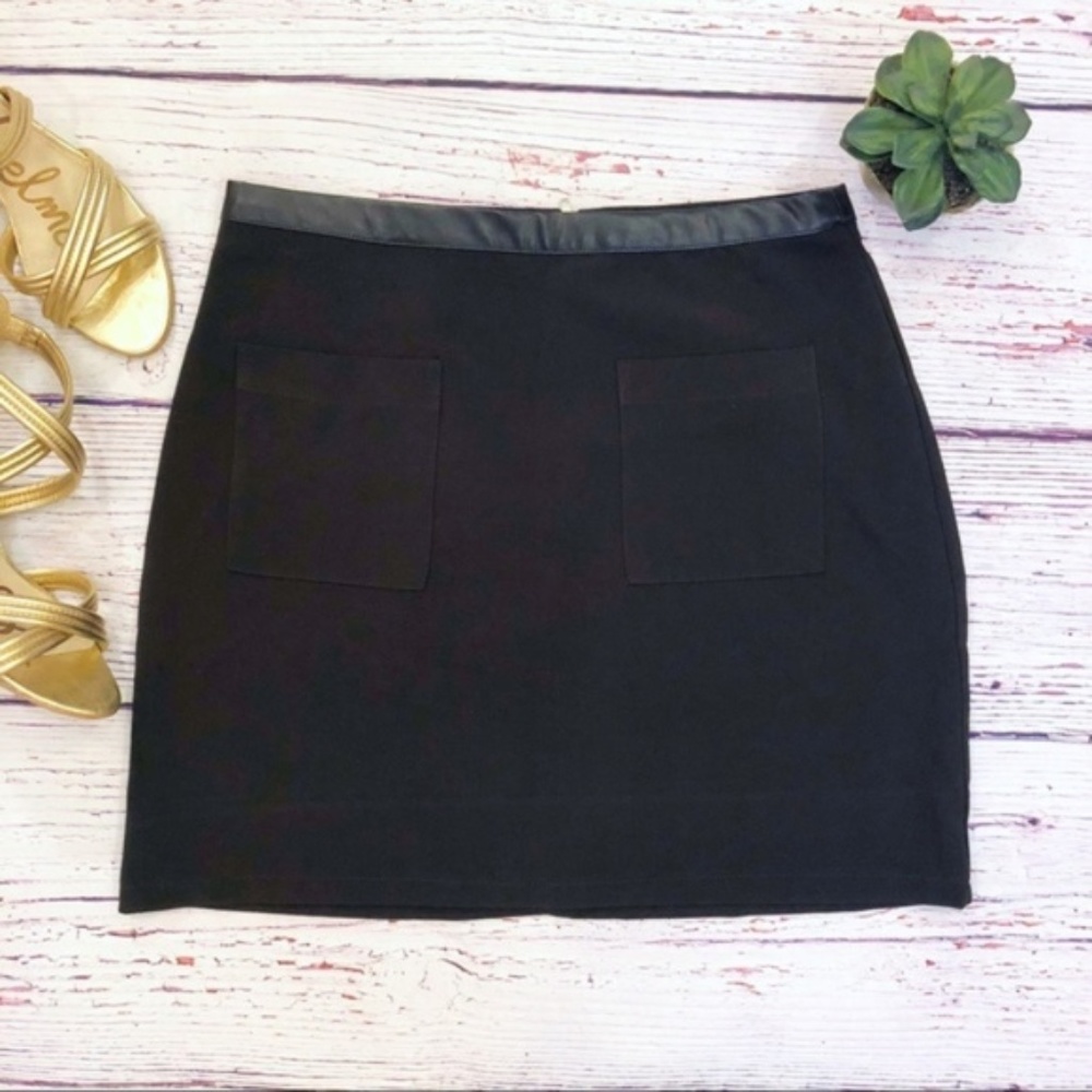 {Forever 21} Leather Trim Mini Skirt with Pockets